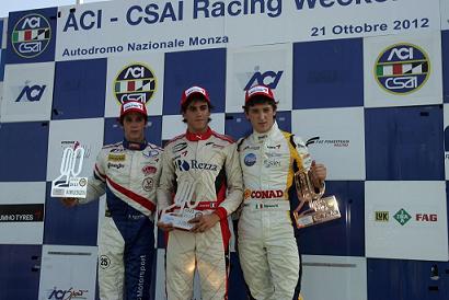 Il podio di gara 1 con Cheever - Agostini - Marasca
