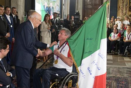 QUIRINALE Oscar De Pellegrin e Giorgio Napolitano foto Quirinale.it