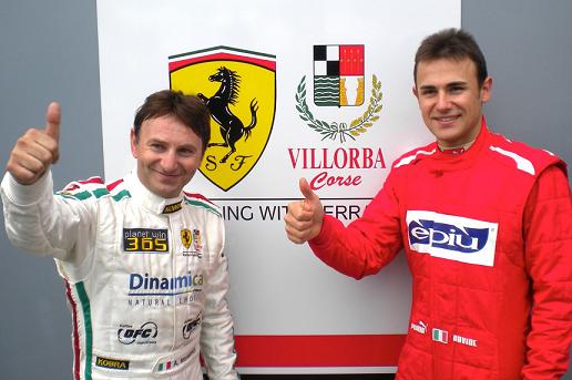 2013 GT Open champion Andrea Montermini with Davide Rigon 2013 GT Open champion Andrea Montermini with Davide Rigon