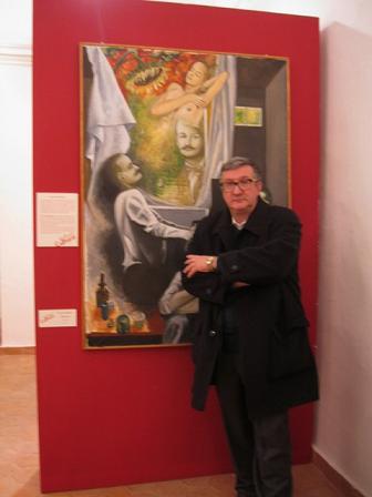 Francesco Guadagnuolo con la sua opera dedicata al musicista Luigi Cornia