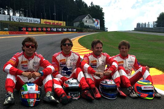 Castellacci Rizzoli Montermini Gai at the Eau Rouge Raidillon section in Spa