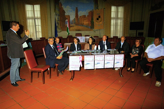 I relatori della conferenza stampa nella Sala del Consiglio del Comune di Novellara Large
