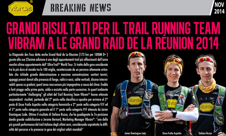 Grandi Risultati per il Trail Running Team Vibram a le Grand Raid de la Reunion