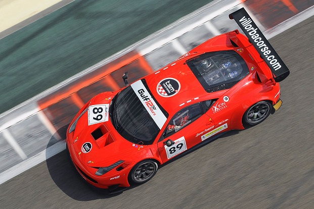 Mezard in action on the Villorba Corse Ferrari 458 at Abu Dhabi