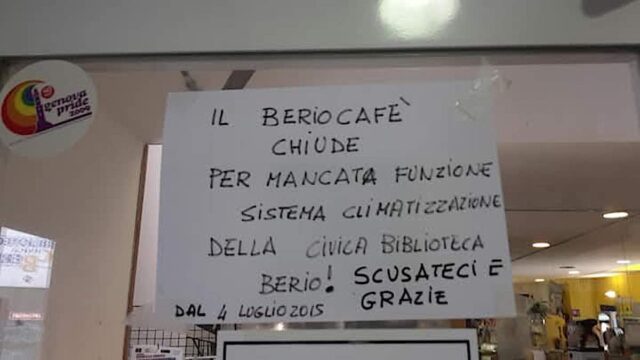 Lunedi 27 luglio riapre il BerioCafè