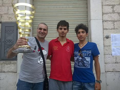 1aMemorial Nino Priolo 2015 il vincitore Benvenuto al centro con Ruscetta primo da dx