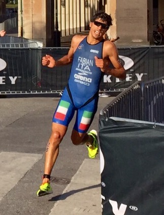 Fabian impegnato nella prova di corsa a Stoccolma Fabian impegnato nella prova di corsa a Stoccolma