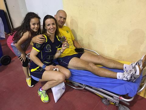 La piccola Rebecca con la medagliata marialucia e linfermo Maxim Kuznetsov