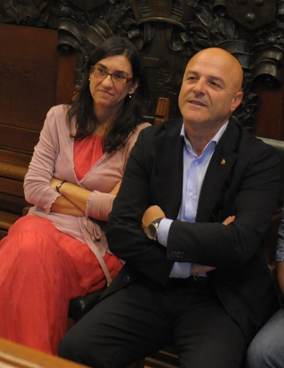 a dx Paolo Poddighe con la funzionaria Inail Adamina Barbone a dx Paolo Poddighe con la funzionaria Inail Adamina Barbone