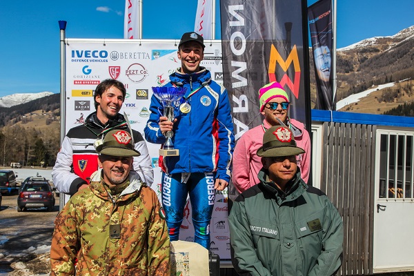 Il podio maschile dello slalom Il podio maschile dello slalom