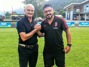 Massimo Valenti Presidente consorzio turistico Valle del Chiese con Rino Gattuso