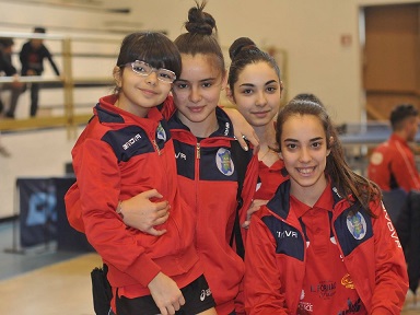 Cinque ragazze del Muravera TT impegnate a Terni agli Italiani giovanili Foto Luciano Saiu
