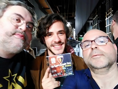 a sin.Louis Lunari Sunset Boys Jack Sav oretti col cd UCGCa dx il driver rossoblù Fabio Tartari
