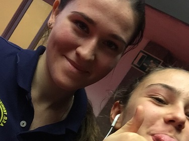 Diana Styhar e Gaia Smargiassi esultano per il passaggio del turno