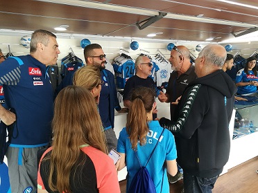 Guido Baldari Edoardo De Laurentiis e Aurelio De Laurentiis allo store del Napoli a Carciato