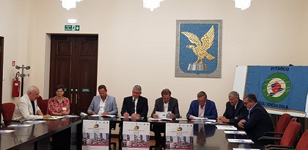 I relatori della conferenza stampa di presentazione dei Tricolori Targa di Lignano Sabbiadoro