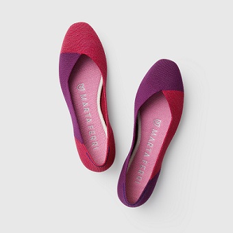 0a0Marta Ferri x Rothys Square Flat Cherry Violet 0a0Marta Ferri x Rothys Square Flat Cherry Violet