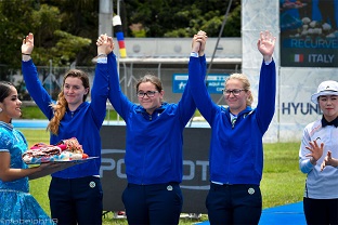 Tatiana Andreoli Lucilla Boari e Vanessa Landi argento ricurvo in coppa del mondo a Medellin Col