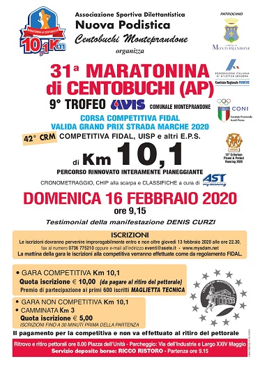Maratonina di Centobuchi 16022020 locandina Maratonina di Centobuchi 16022020 locandina