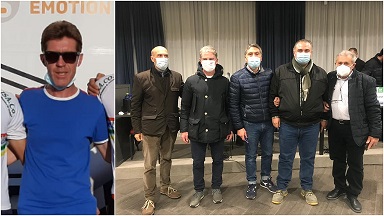 0a0aaaFCI Puglia 16122020 presidente Calabrese primo a sx in maglia blu e una rappresentanza del nuovo comitato
