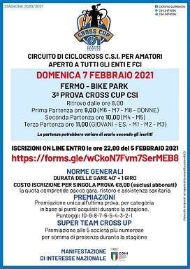 0a0aaaaaaaCross Cup CSI Marche 07022021 locandina penultima prova Bike Park Fermo