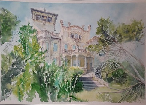 2018 Villa Zanelli 50x35 acquerello Fiorenza Ferrari