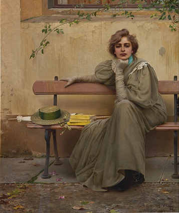 Vittorio Corcos, Sogni, 1896, olio su tela, 161x135 cm Courtesy Galleria Nazionale d'Arte Moderna e Contemporanea, Roma