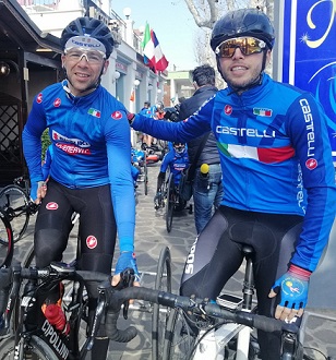 Farroni e Stacchiotti con la nazionale italiana paraciclismo