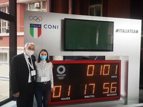 Il Presidente FITARCO Mario Scarzella e Tatiana andreoli al Palazzo H. Per lei potrebbe arrivare l'esorido Olimpico a Tokyo