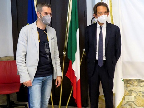 a sx Simone Carrucciu col presidente del CONI Sardegna Bruno Perra