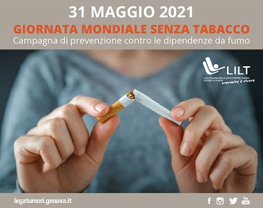 31 MAGGIO 2021–GIORNATA MONDIALE SENZA TABACCO