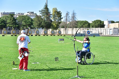 Alessandro Erario e Filippo Dolfi durante la finale per il bronzo arco olimpico