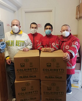 Foto Vice Presidente Coldiretti Paolo Corsiglia e Presidente Croce Rossa Paolo Boccardo