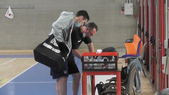 Alessio Bolis insieme a trainer Maurizio Bertelà tarros