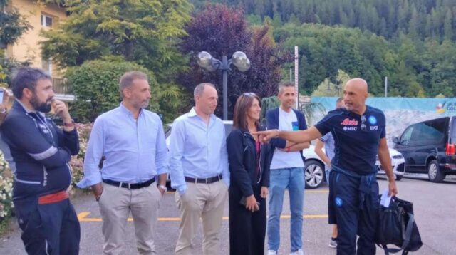 Spalletti accolto in Hotel da Sacco, Lazzaroni, Largaiolli, Ramponi e Menghini PH NICER TRENTO(1)
