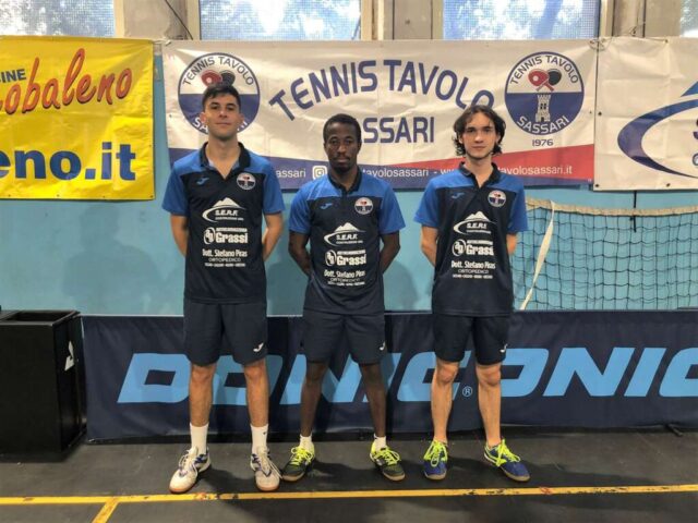 Il terzetto del tennistavolo Sassari
