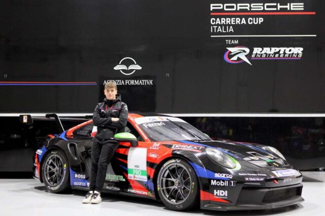 Lorenzo Ferrari con la Porsche 911 GT3 Cup di Raptor Engineering