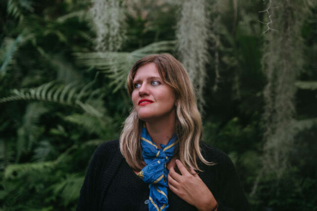Mary Lattimore portrait at the Garfield Park Conservatory in Chicago, IL.
