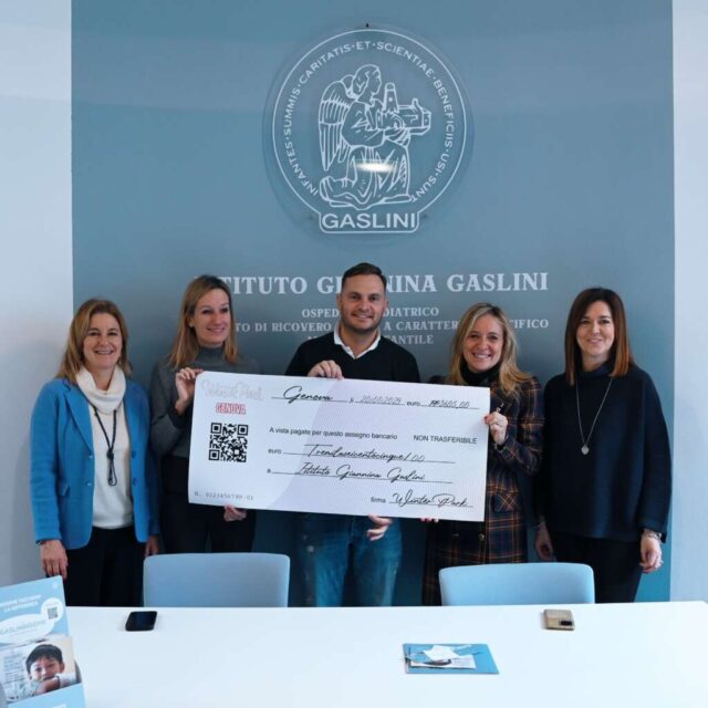 Da sx Anna Zanuttini (segretario generale Fondazione Gaslininsieme), Kristina Cosulich (Fondazione Gaslininsieme), Riccardo Claudi (Winter Park Genova), Paola Bordilli (ass. Comune di Genova) e Raffaella
