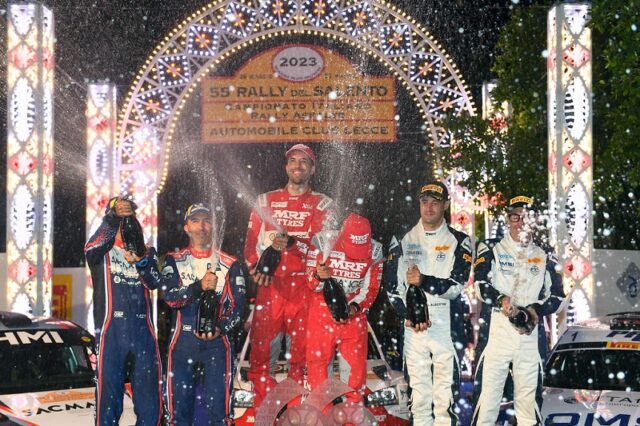 podio 55° rally del salento 2023 Campedelli Canton vincitori
