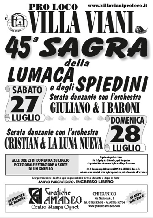 Sagra della lumaca Sagra delle Lumaca