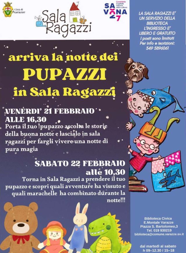 Varazze-Biblioteca21-22.02.2025.in-sala-ragazzi-la-notte-dei-pupazzi