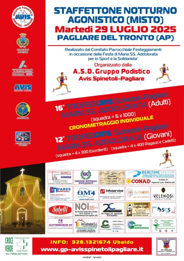 Staffettone Notturno Agonistico 29072025 locandina