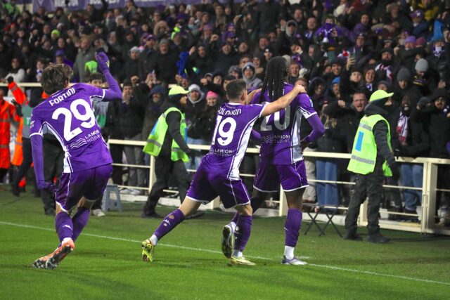 LA FIORENTINA ESULTA DOPO IL GOAL La Fiorentina vince col cuore e col furore: Kean all’ultimo respiro - Photogallery