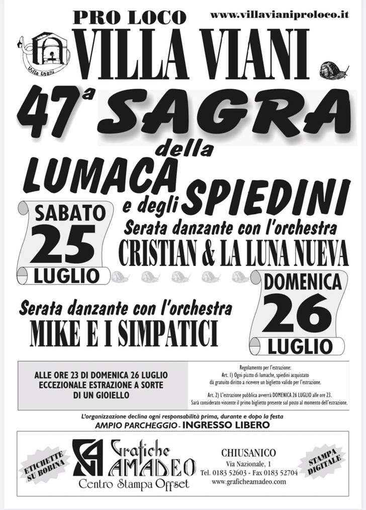 Sagra della Lumaca e degli Spiedini Sagra della Lumaca e degli Spiedini