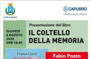 Recco – Incontro con l’autore. Franco Currò presenta suo romanzo d’esordio, in dialogo con il giornalista Fabio Pozzo