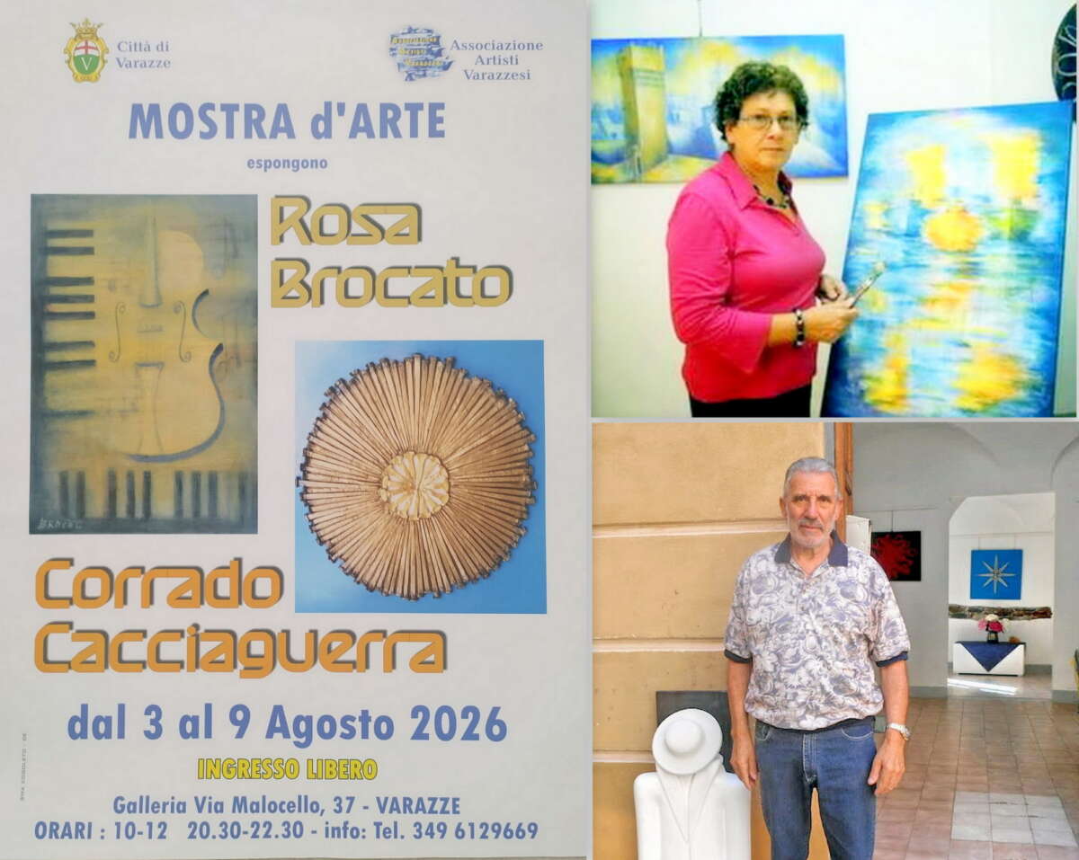 Varazze-gallery-Malocello.3-9.08.2026.mostra-di-Rosa-Brocato-e-Corrado-Cacciaguerra