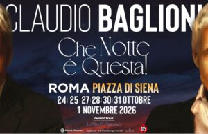 Claudio Baglioni a Roma, 7 concerti in Piazza di Siena dal 24 ottobre all’1 novembre 2026 Claudio Baglioni